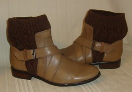 SPLENDID Tan Leather Cable Knit Toronto Ankle Boots Bootie Size 6.5 , No... - £19.57 GBP