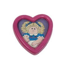 VINTAGE 1984 CABBAGE PATCH PINK PLASTIC HEART MINI PICTURE FRAME - £14.84 GBP