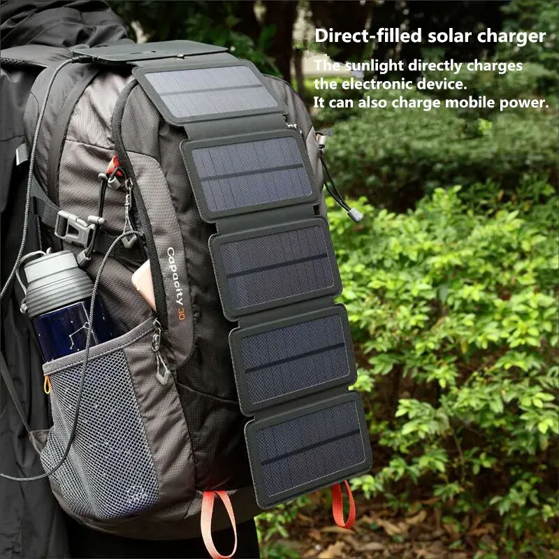  portable solar charging panel foldable 5v 1a usb output device camping tool high power thumb200