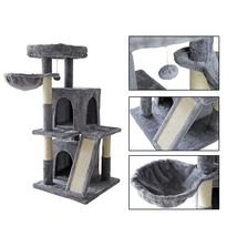 42&quot; Cat Tree Activity Tower 2 Luxury Condos Cozy Basket Playing House for Indoor - £57.10 GBP