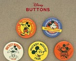 Disney Buttons by Junk Food ~ 5 Metal Buttons ~ Mickey Mouse ~ 90th Anni... - $14.96