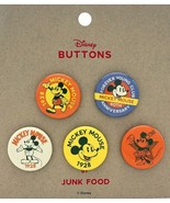 Disney Buttons by Junk Food ~ 5 Metal Buttons ~ Mickey Mouse ~ 90th Anni... - $284.34 MXN