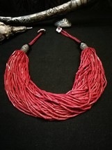 A beautiful Berber necklace, vintage necklace, ethnic necklace, red necklace - $269.10