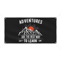 Personalized Vinyl Motivational Quote Banner &quot;Adventures Are the Best Wa... - $52.53+