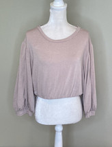 know one cares NWOT women’s puff sleeve pullover top Size L Pink P6 - £6.94 GBP