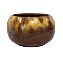 Vtg MIALI Planter Bowl Coffee Brown Drip Glaze Pot California Pottery US... - $38.00