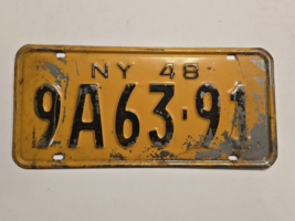 1948 New York License Plate 48 NY Plate #9A63-91-Man Cave-Decor-Garage-Shop - $38.59 CAD