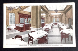 Interior View of Gentlemens Cafe Hotel Metropole Cincinnati OH Postcard c1920s - £23.88 GBP