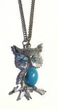 Vintage c1960 Figural Owl Pendant Necklace - £17.50 GBP