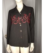 Johnny Suede Ladies Y2k Flames Fire Hot Rod Dice Jacket VLV Rockabilly U... - $68.00