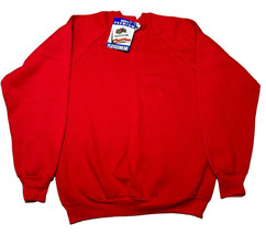 Vintage NOS Fruit of the Loom Red Crewneck Blank Sweatshirt Made in USA ... - £18.24 GBP