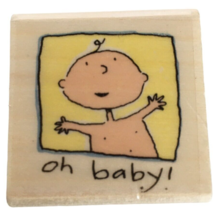 Uptown Rubber Stamp Oh Baby David Walker Shower Announcement Infant Card... - $2.99