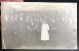 1910s RPPC Victorian Large Family Gathering Dinner Party Real Photo Postcard - £12.66 GBP