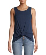 Time And Tru Women&#39;s Tie Front Tank Top Shirt XX-LARGE (20) Blue Cove NEW - £10.47 GBP