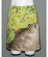 Alberto Makali Lime Green Yellow Roses Animal Print Lined Above Knee Ski... - $45.12 CAD
