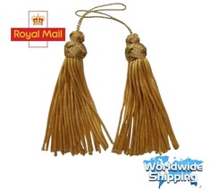Gold Bullion Tassels pair&quot;4 inch&quot; For Army Uniform church Vestments &#39; De... - $12.62