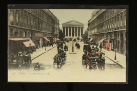 Vintage Postcard Early City Scene Paris France Colorized La Rue Royale W... - $7.61