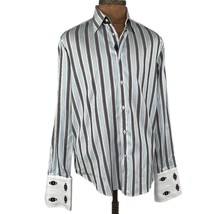 Robert Graham Shirt Long Sleeve Button Up French Cuff Striped Size 42 - ... - £42.21 GBP