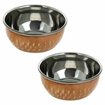 Stainless steel-copper Hammered serving bowls for dining &amp; serving - £16.43 GBP+