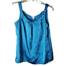 J Crew Sleeveless Silk Top Blouse Teal Blue Size 6 Shiny Style 96481FA08 Zipper - £14.78 GBP