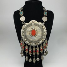 246g, 34&quot;Turkmen Necklace Pendant Vintage Gold-Gild Boho Statement Boho,TN480 - £156.21 GBP