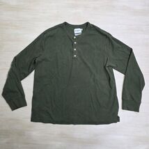 Goodfellow &amp; Co Mens XL Olive Green Waffle Knit Thermal Henley Long Slee... - $29.69