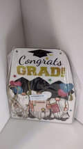 Congrats Grad Hanging Graduation Party Decoration wooden sign gnomes - $12.11