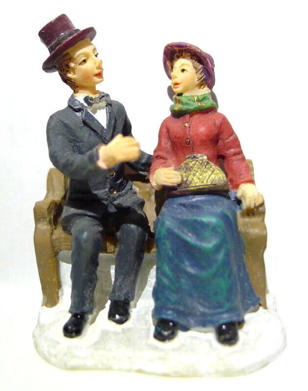Primary image for Grandeur Noel Victorian Village Couple Park Bench Christmas 2003 Replacement