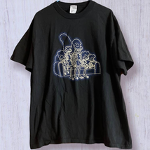 Vintage The Simpsons Glow in the Dark Skeletons on Couch T-Shirt, RARE- Size L - £76.62 GBP