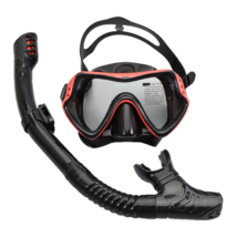 Adult Scuba Diving Mask Snorkel Set Anti-Fog Tube Swim Equipment, Black ... - £20.31 GBP