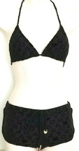 MARC JACOBS STARDUST DREAMY BLACK  2PC BIKINI BOY SHORTS SWIMSUIT SZ XLNWT - £60.66 GBP