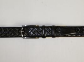 Men Black Genuine Leather Belt PIERO ROSSI Turkey Soft Full Grain #Black Woven image 2