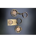 Lot Of 3 Indian Head Penny Coin In Vintage Gold-tone Keychain Antique Coin - $44.05