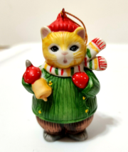 Kitty Cucumber Cat Christmas Albert-Yellow Tabby Cats-Vintage Holidays NOS 1985 - £8.41 GBP