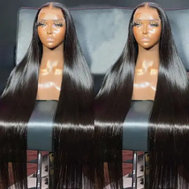 200% density bone straight human hair HD lace front wig/40 inch straight... - £275.42 GBP+