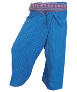 FIS16 navyblue - Yoga Sport Wrap Trousers Fisherman Thailand Cotton pant... - $19.99