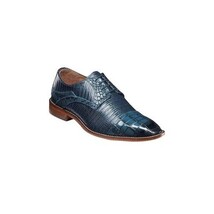 25630-400 Stacy Adams Tedesco Cap Toe Oxford Lizard Leather Dress Shoes Blue image 4