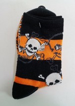 4 Pairs Miami Ink Socks Halloween Orange &amp; Black Skulls Bats - £5.32 GBP
