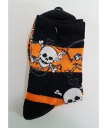 4 Pairs Miami Ink Socks Halloween Orange &amp; Black Skulls Bats - £5.31 GBP