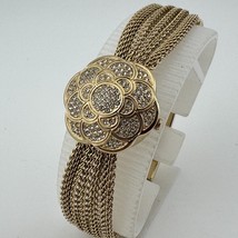 Anne Klein Quartz Watch AK/1046 Women 30m Gold Tone Rhinestone New Batte... - $36.09