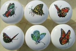 Cabinet Knobs Butterflies Butterfly #3 @Pretty@ (6) Insect - $31.68