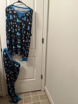 2-Piece Target Hanukkah Lions Print Pajamas set mens Size XXL Blue - $32.01