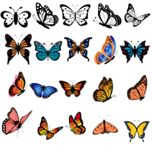 Butterflies-Watercolor PNG Bundle - £2.35 GBP