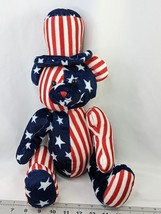 Sugar Loaf Patriotic Bear Plush Red White Blue Sits 14 Inch Stuffed Animal Toy - £19.84 GBP