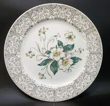 Royal Monarch China Porcelain Plate England Gold White Flowers Vintage 22KT - £14.79 GBP