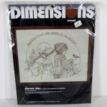 DIMENSIONS 1136 &quot;BEAUTIFUL TIMES&quot; CREWEL EMBROIDERY KIT 1979 USA 18&quot; x 1... - £21.81 GBP