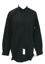 Van Heusen Black Regular Fit Chest Pocket Dress Shirt L  16 1/2  32/33 Men&#39;s NWT - £37.34 GBP