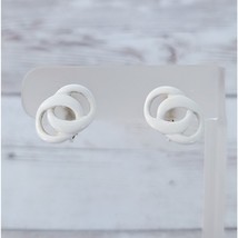 Vintage Napier Clip On Earrings White Classic - $13.99
