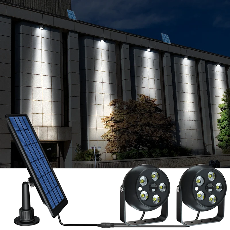 Hts outdoor indoor led landscape spot light 2 in 1 waterproof solar powered wall lights thumb200