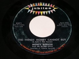 Monty Babson Things Money Cannot Buy All Night Long 45 Rpm Record Jubilee Label - £9.25 GBP